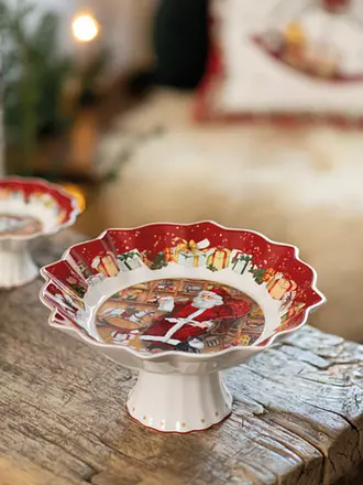 VILLEROY & BOCH | Toy's Fantasy Schale auf Fuß, Santa liest Wunschzettel 24x24x12cm | 